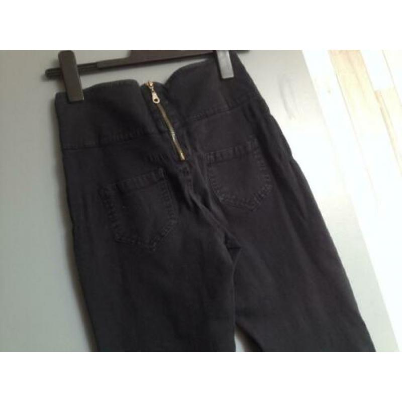 zwart ckh high waist lange legging+achterkant ritsje maat s