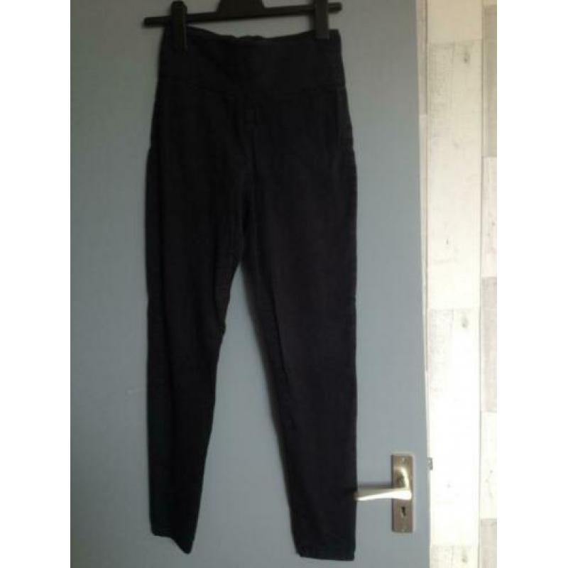 zwart ckh high waist lange legging+achterkant ritsje maat s