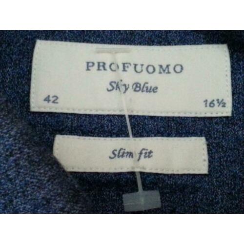 Nieuw PROFUOMO Slim Fit overhemd met blauwe kleur 42