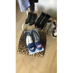 Chiara Ferragni loafers eye mouth blauw glitter maat 37.