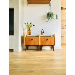 Vintage nachtkastjes jaren 60/70 retro teak hout 2 stuks set