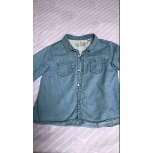 meisjes spijkerblouse en spijker jurk maat 92 denim blouse