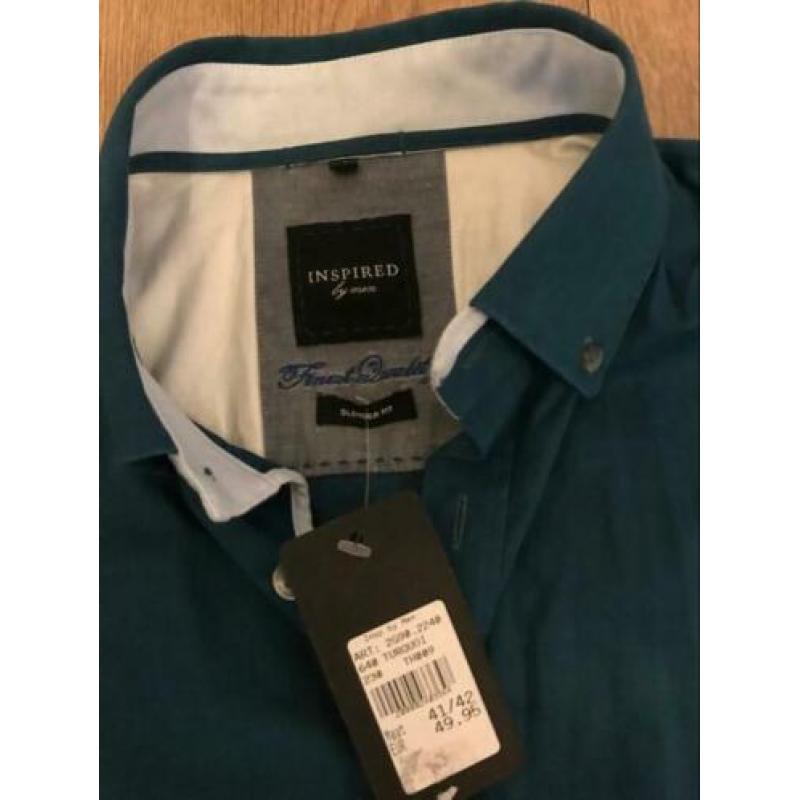Merkoverhemd merk INSPIRED, slender fit, maat 41/42
