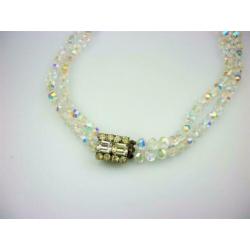 Opruiming Kristal collier 2 rij uit ca1950 / Z2968a