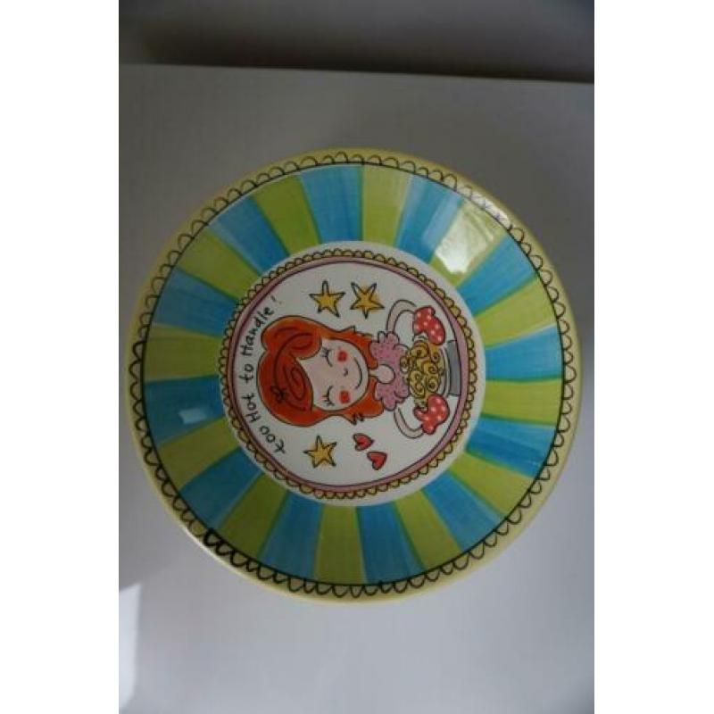 6 Pasta borden blond, twee kleuren