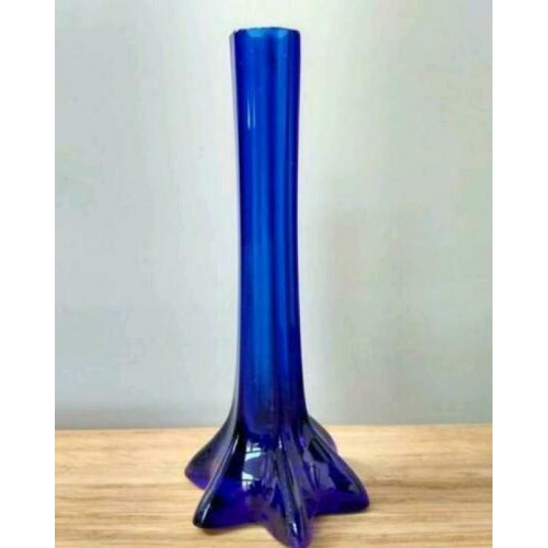 Vaasje vintage blauw Eiffeltoren Eiffel tower vase