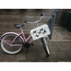 Cortina meisjes fiets roze beachcruiser 24 inch