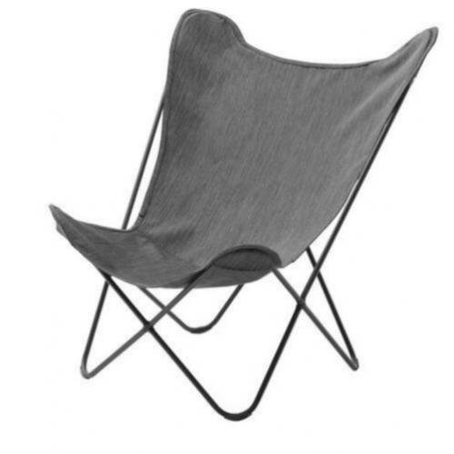 Vlinderstoel - fauteuil staal grijs, 2 stuks!