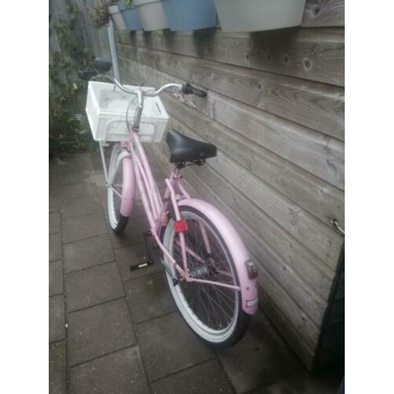 Cortina meisjes fiets roze beachcruiser 24 inch