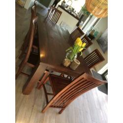 Massief eiken eettafel 2 x 1 meter