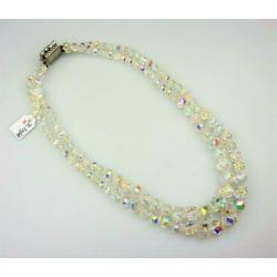Opruiming Kristal collier 2 rij uit ca1950 / Z2968a