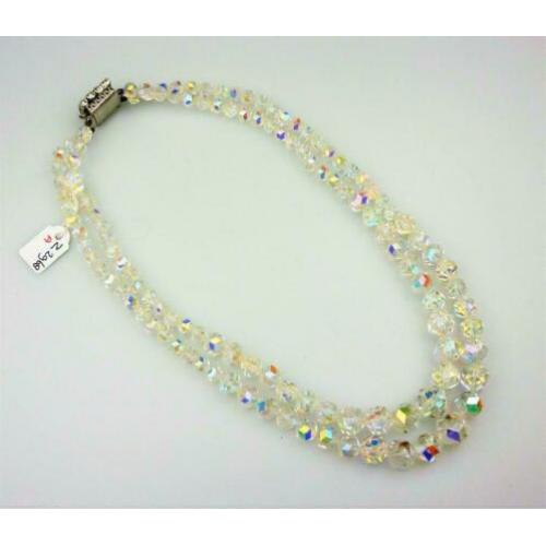 Opruiming Kristal collier 2 rij uit ca1950 / Z2968a