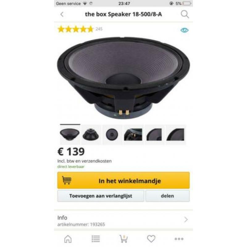6x compromis cl181 subwoofer ( the box 18-500 /8A )