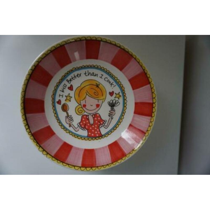 6 Pasta borden blond, twee kleuren