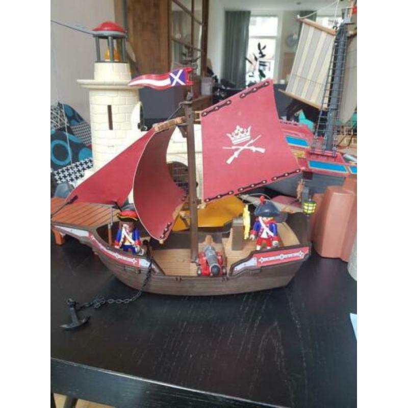 plymobil piraten patrouille schip met 2 ridders 6681