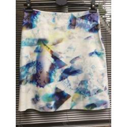 Expresso rok blauw wit geel gewerkt nieuw