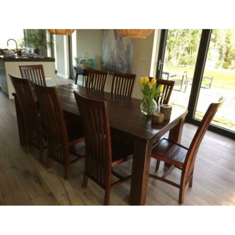Massief eiken eettafel 2 x 1 meter