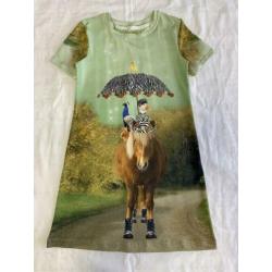 Jurkje paard met zebraparaplu (ook met lange mouw) maat 110
