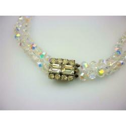 Opruiming Kristal collier 2 rij uit ca1950 / Z2968a