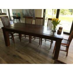 Massief eiken eettafel 2 x 1 meter