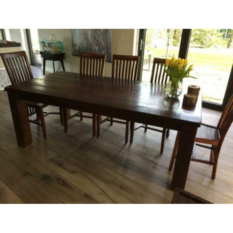 Massief eiken eettafel 2 x 1 meter