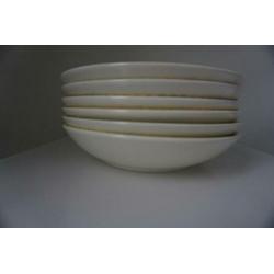 6 Pasta borden blond, twee kleuren
