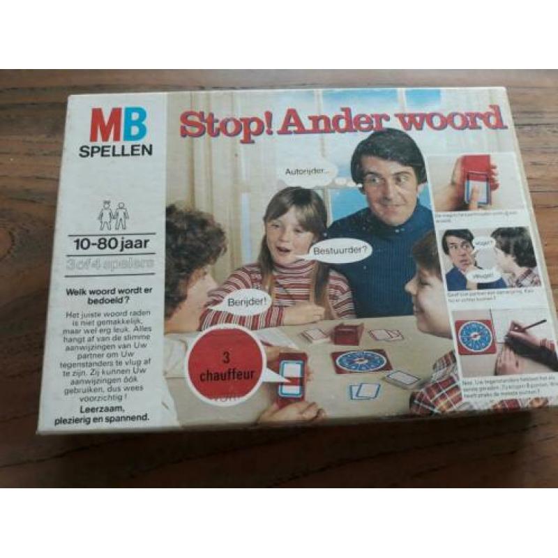 4) Stop! Ander Woord. MB Spellen. 1978, 10+, 3-4 Spelers
