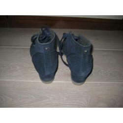 'Nieuw esprit donkerblauwe suede sleehak gymp mt 41