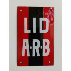 Emaille A.R.B. bord reclamebord deurpostje