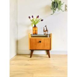 Vintage nachtkastjes jaren 60/70 retro teak hout 2 stuks set