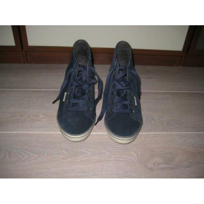 'Nieuw esprit donkerblauwe suede sleehak gymp mt 41