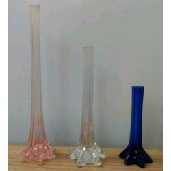 Vaasje vintage blauw Eiffeltoren Eiffel tower vase