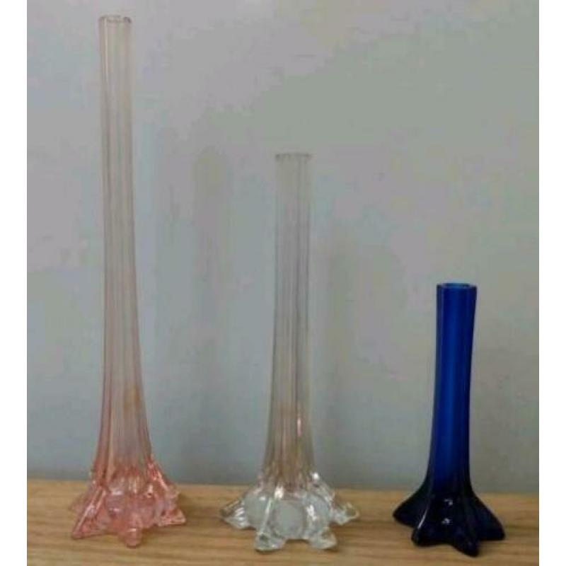 Vaasje vintage blauw Eiffeltoren Eiffel tower vase