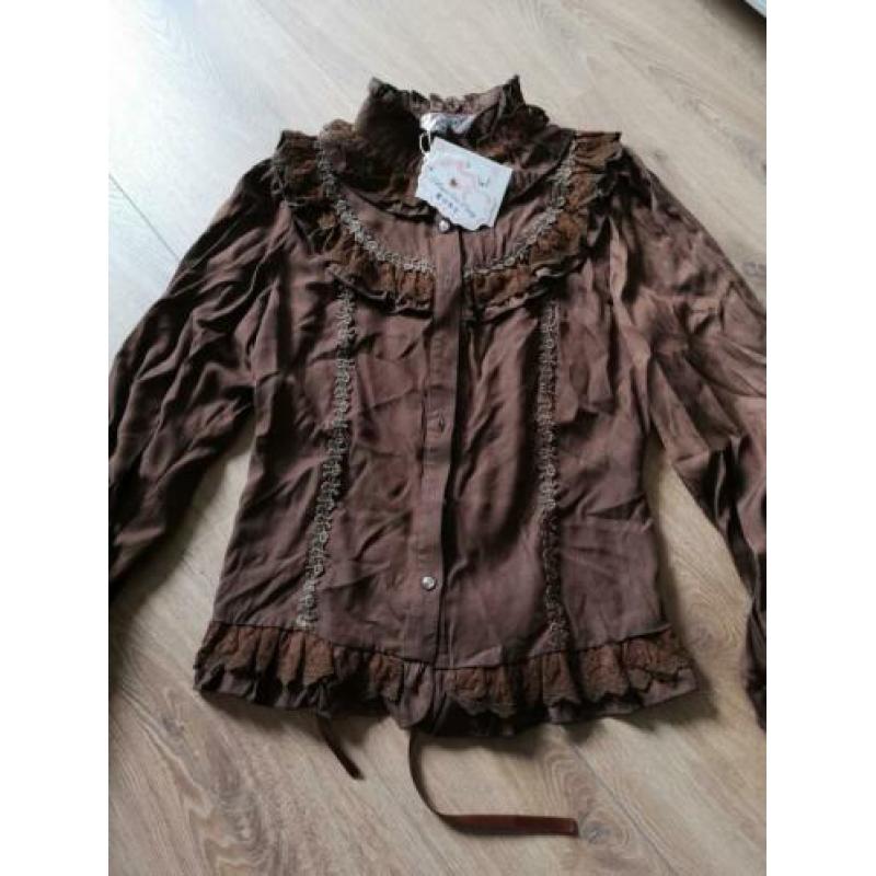 Nieuw Lolita blouse bruin Magic Tea Party XL valt als M L