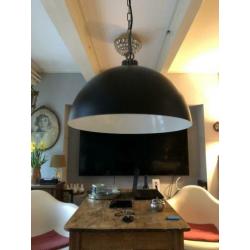 Industriele hanglamp mat zwart aan ketting