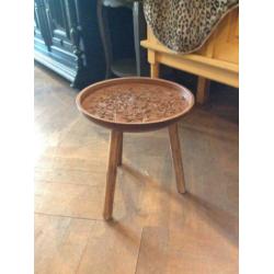 Bohemian rond tafeltje bruin, bijzettafel Ibiza, tafel VdlM