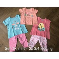 3x shirt tshirt 2x legging top Meisjeskleding broekje 86 92