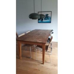 Wachtkamer eetkamerstoelen vintage chroom en hout