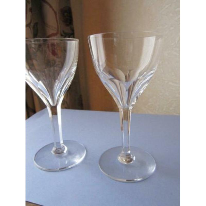 Zeven kristal Val St Lambert model Gevaert sherry glazen