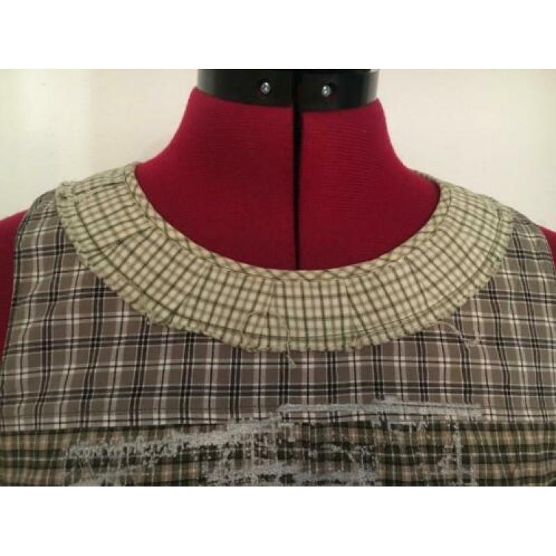 Object Collectors item top blouse groen geruit maat M