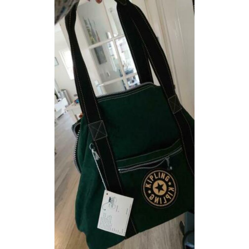 Kipling tas shopper groen