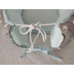 MamaLoes Omkeerbaar Babynest grijs/mint