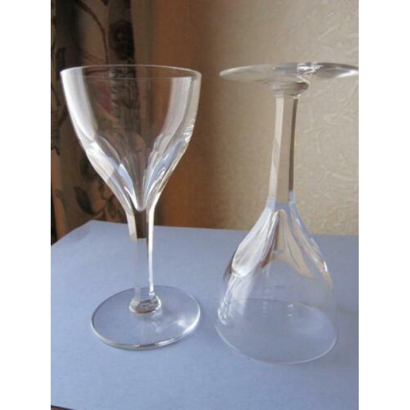 Zeven kristal Val St Lambert model Gevaert sherry glazen