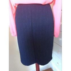Zgan. Donkerblauw rokje Vila Joy maat S kantpatroon