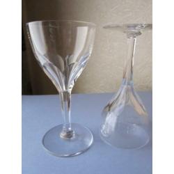 Zeven kristal Val St Lambert model Gevaert sherry glazen