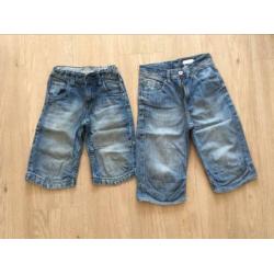 Prachtige set van 2 spijkershorts mt.134-140 z.g.a.n. !!