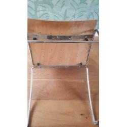 Wachtkamer eetkamerstoelen vintage chroom en hout