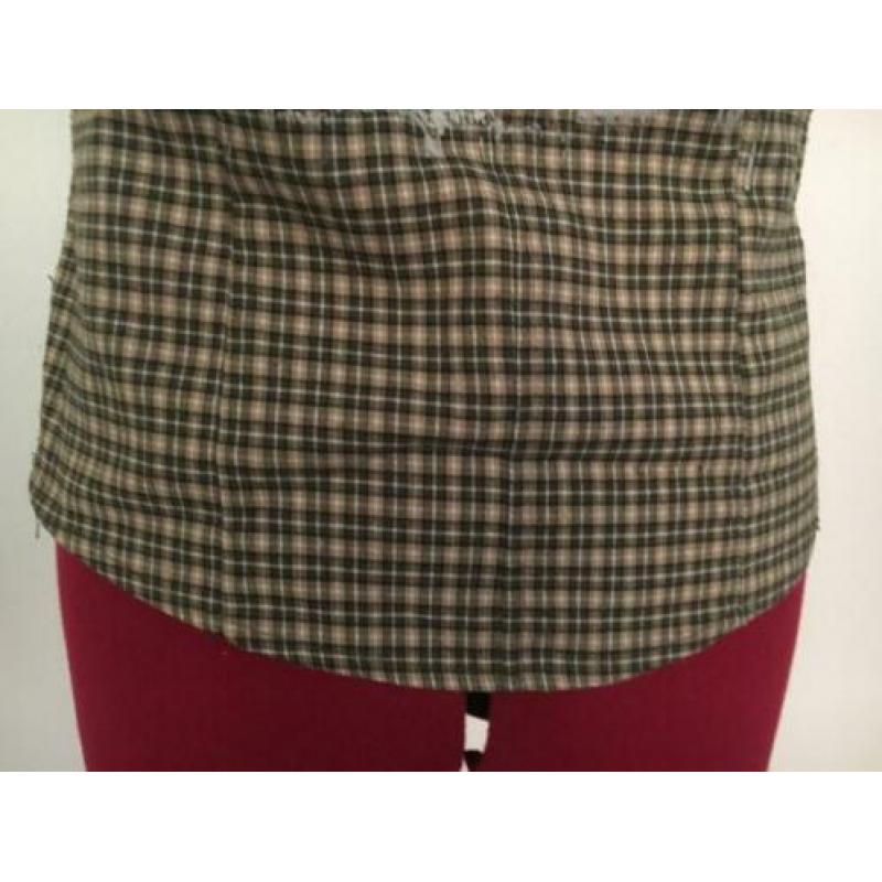 Object Collectors item top blouse groen geruit maat M
