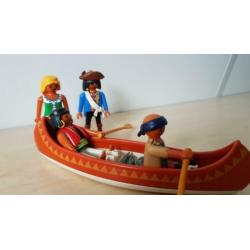 Playmobil kano met 4 poppetjes