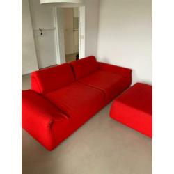 Moroso Highlands 2 zits Sofa + Moroso Poef kleur Rosso W